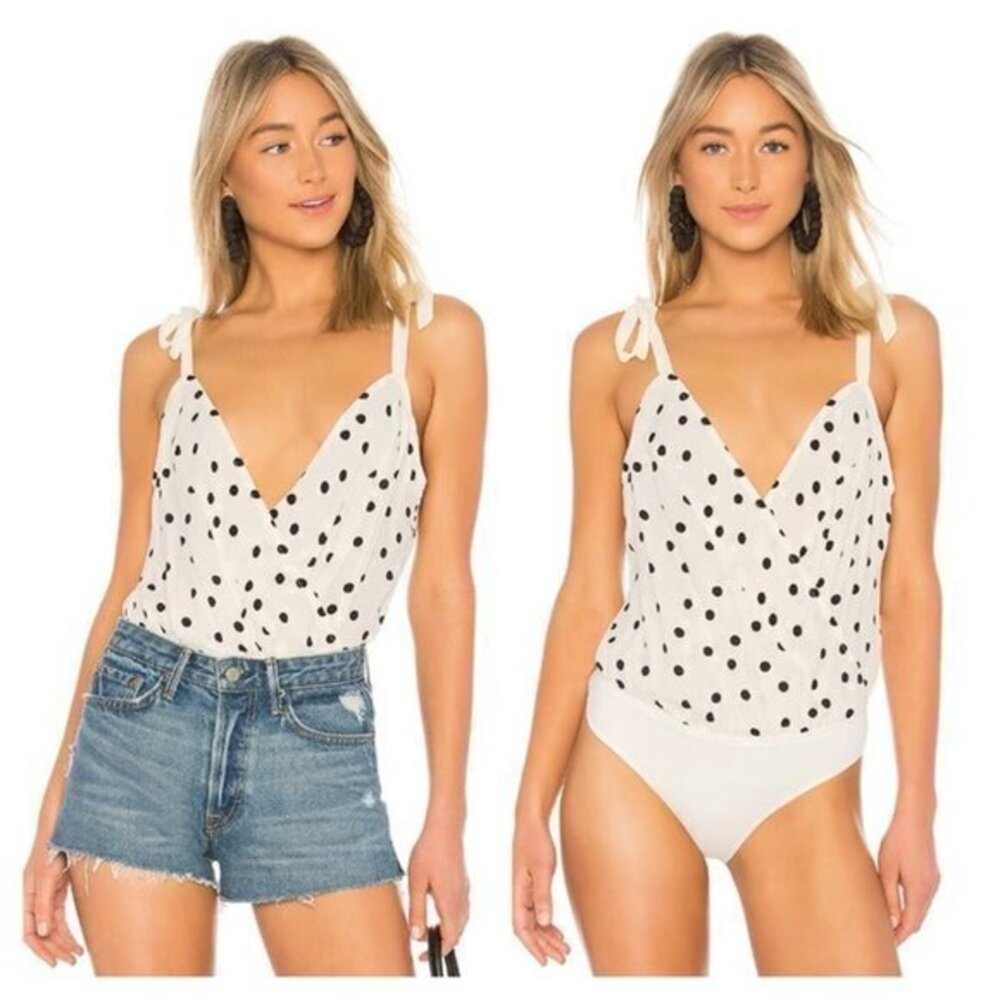 Lovers and Friends Evan Cami Bodysuit - Ivory & Black